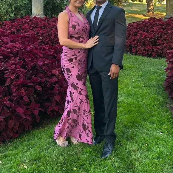 Lulu's Renatta Mauve Purple Floral Burnout Mesh Maxi Dress size large velvet - Picture 6 of 6